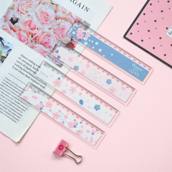 Cherry Flower Wave Plastic Ruler