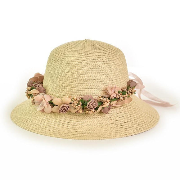 Elegant Travel Flower Straw Hat